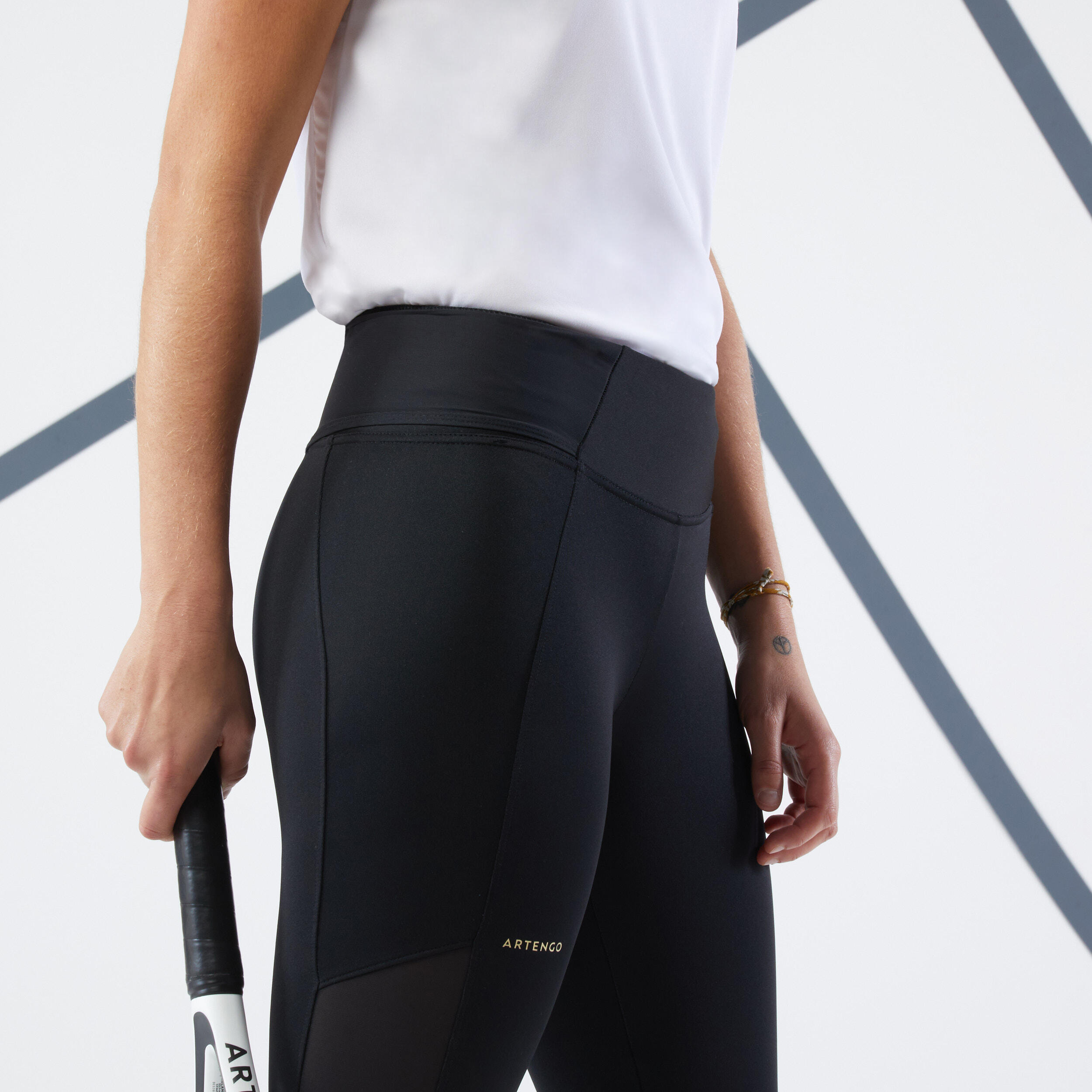 Leggings corti da tennis da donna - Corsaire dry HIP BALL nero