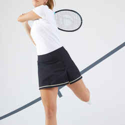 Γυναικεία μαλακή φούστα τένις Dry 500 - Μαύρο