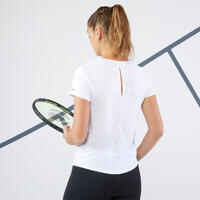 Women's Tennis Quick-Dry Crew Neck T-Shirt Essential 100 - White