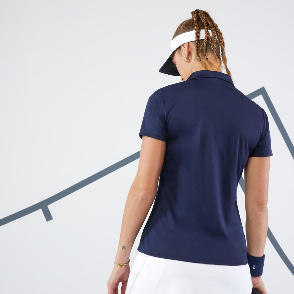 Tennis Poloshirt Damen DRY 100 hellgrün