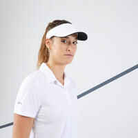 Women's Tennis Quick-Dry Polo Shirt Essential 100 - White