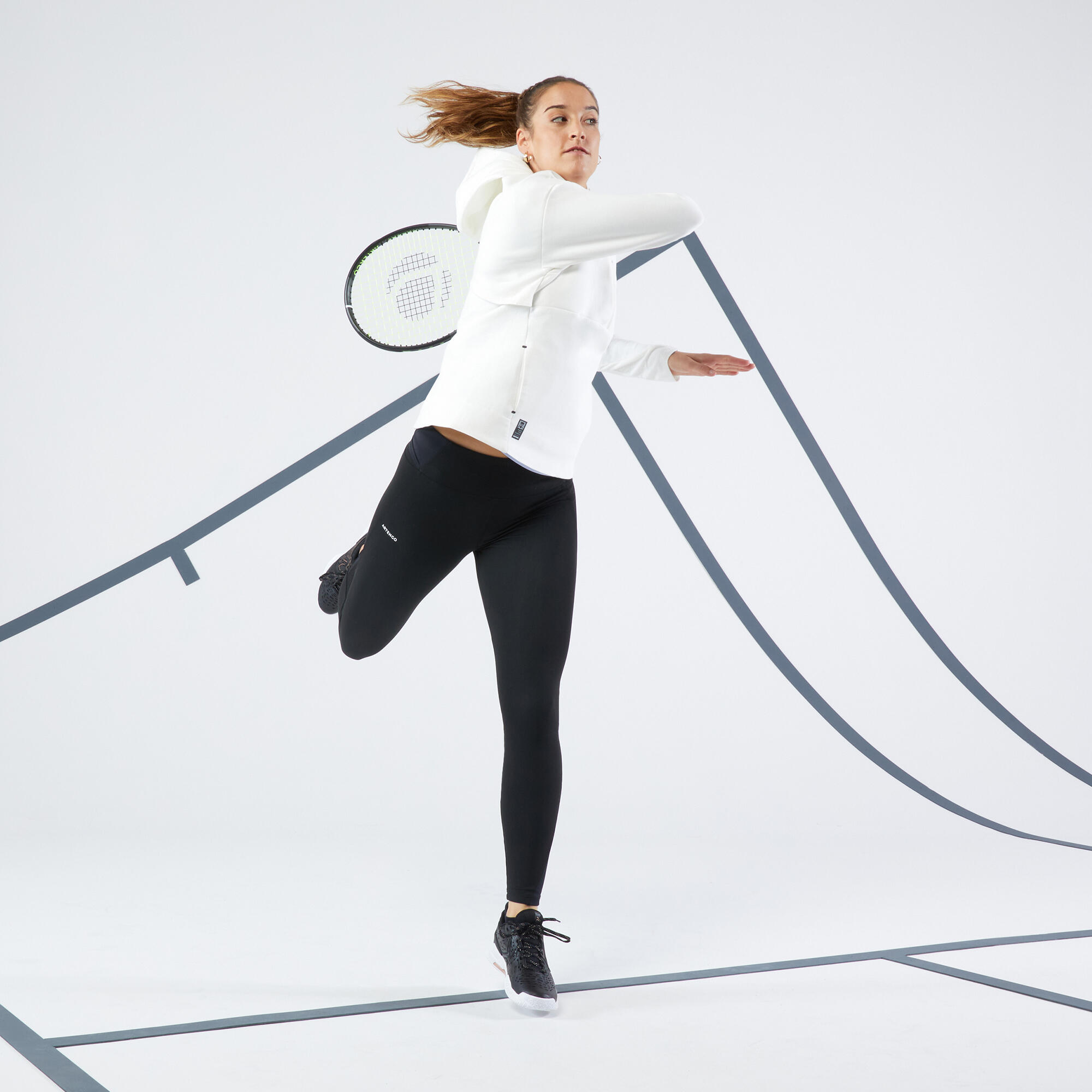 Leggings tennis donna HIP BALL neri 3/8