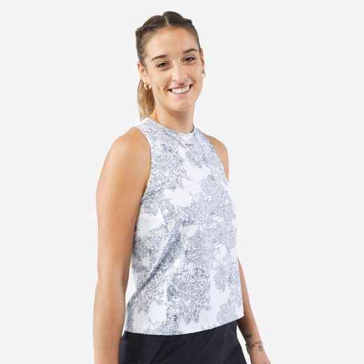 
      Damen Tennis Top - Rundhals Dry Soft Floraldruck weiss
  