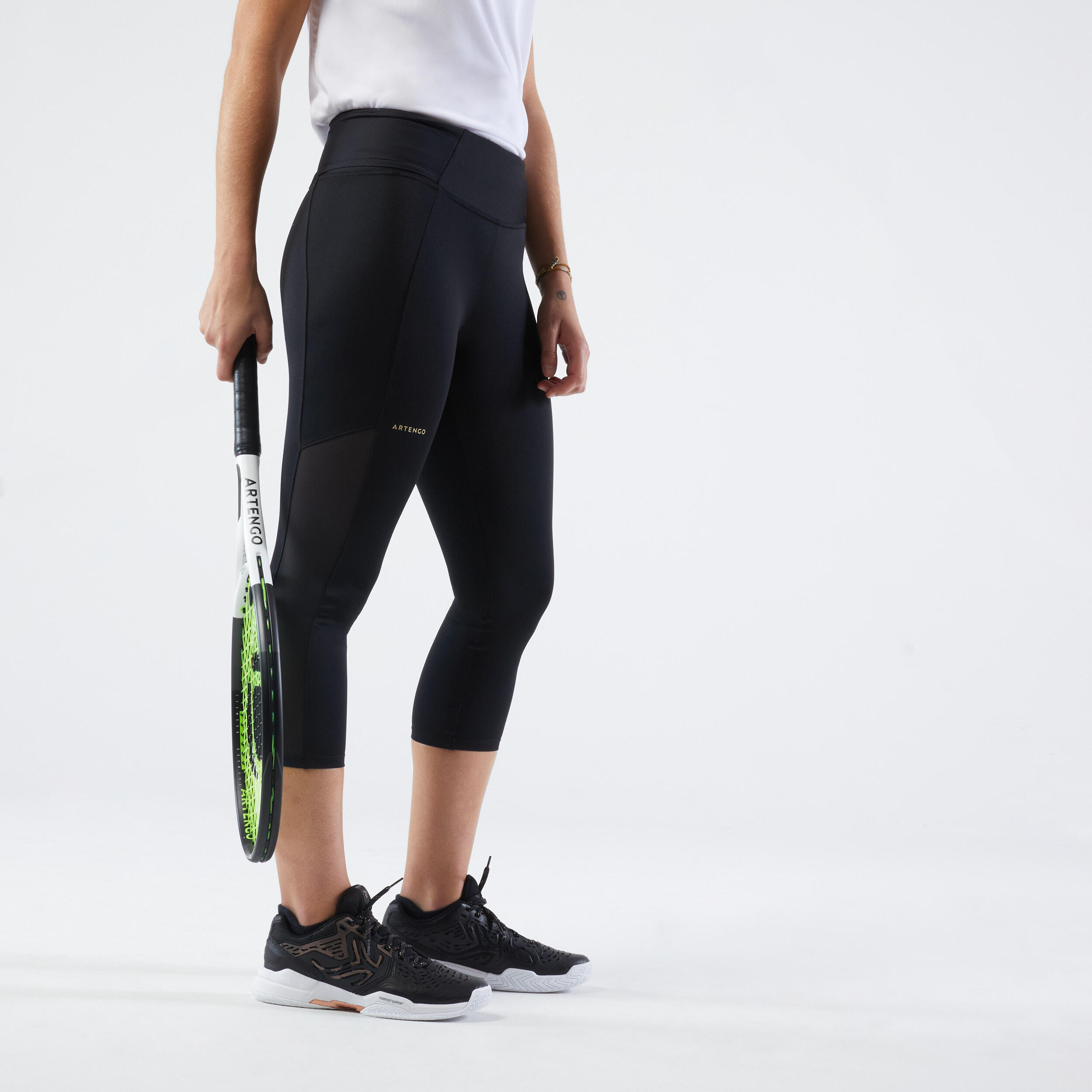 Leggings corti da tennis da donna - Corsaire dry HIP BALL nero