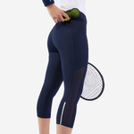 Legging tennis court dry femme - Corsaire dry HIP BALL bleu noir