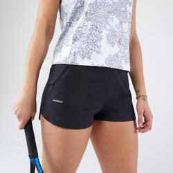 Tennisshort voor dames Dry 500 met zakken zwart