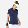 Sieviešu ātri žūstošs tenisa polo krekls “Essential 100”, tumši zils