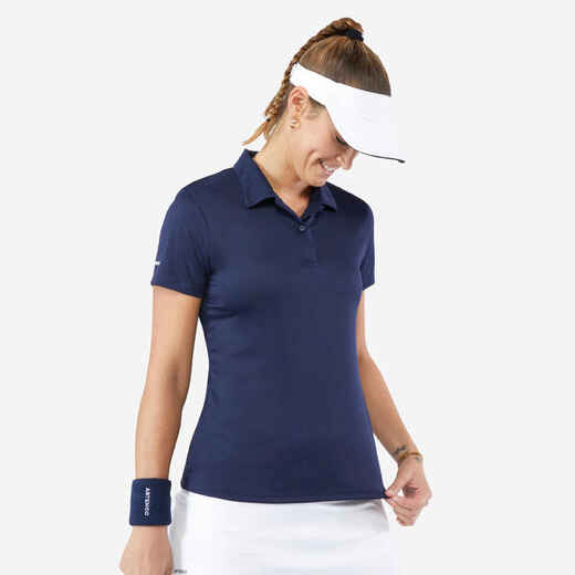 
      Women's Tennis Quick-Dry Polo Shirt Essential 100 - Navy
  