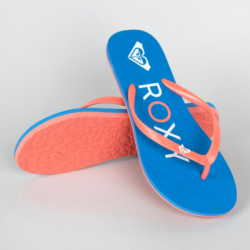 Chanclas playa Mujer dedo Roxy azul coral