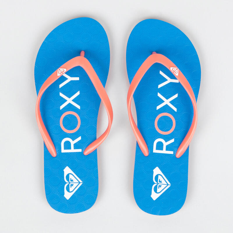 Chanclas playa Mujer dedo Roxy azul coral