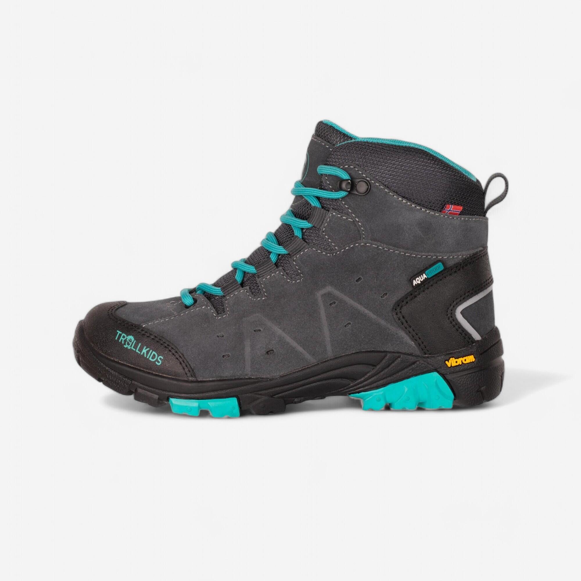 TROLLKIDS Waterdichte wandelschoenen voor meisjes Trollsteinen Hiker mid grijs blauw