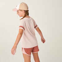 Kids' Cap W500 - Pink/White/Beige