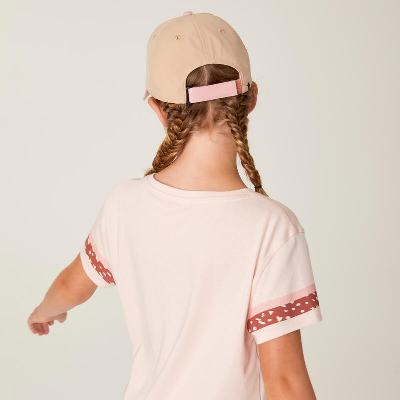 Casquette enfant W500 - rose / blanc / beige