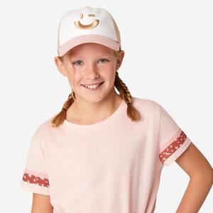 Kids' Unisex Adjustable Breathable Cap - Pink/White/Beige