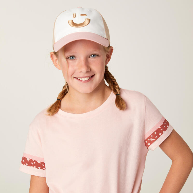 Cappellino bambino unisex ginnastica W 500 beige-rosa