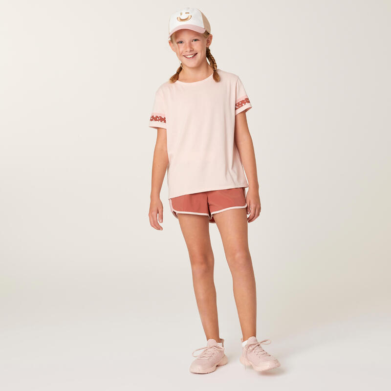 Casquette enfant W500 - rose / blanc / beige