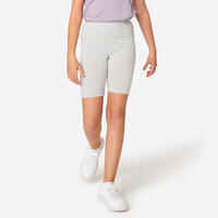 Girls' Multisport Cotton Cycling Shorts - Grey