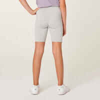 Girls' Multisport Cotton Cycling Shorts - Grey