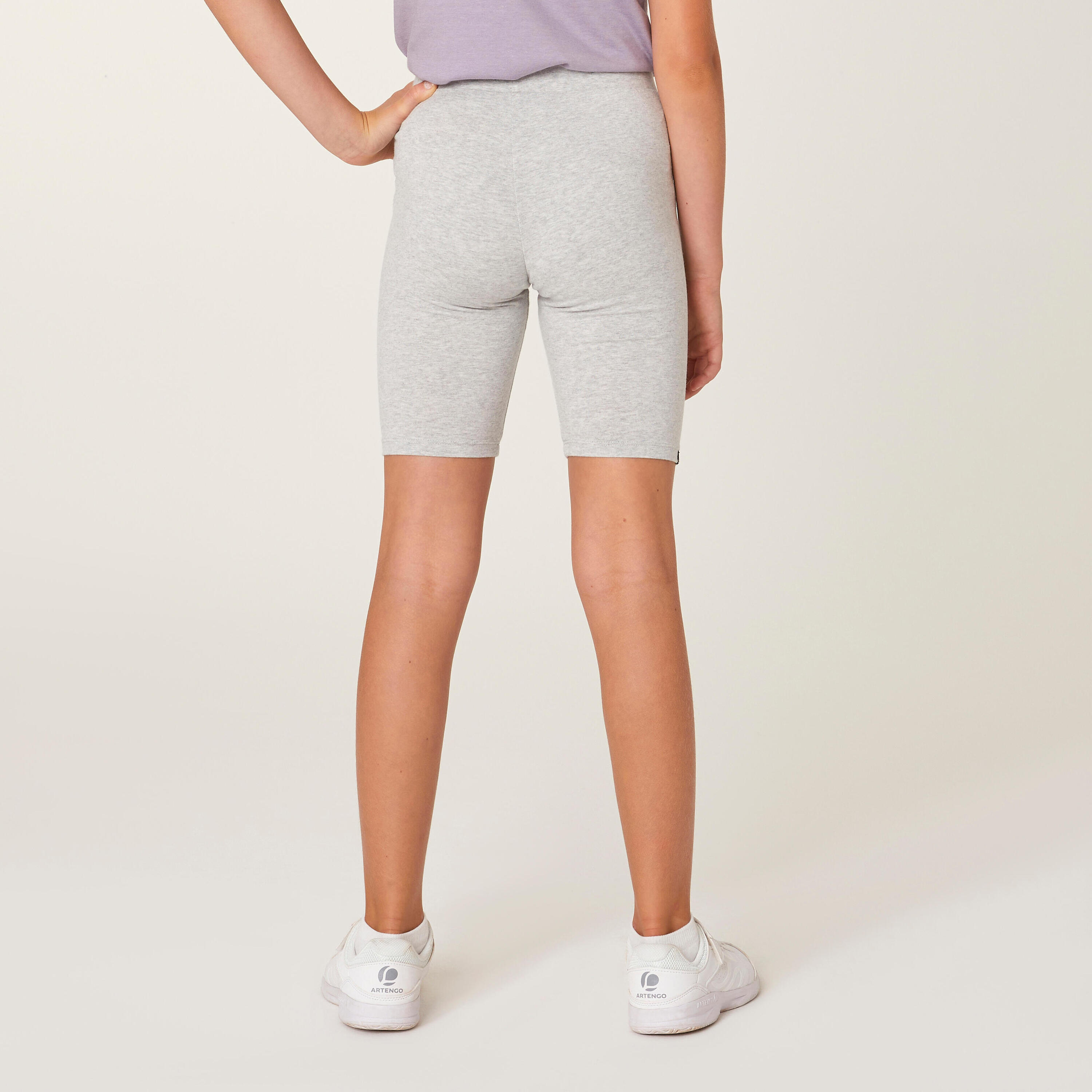 Girls' Cotton Cycling Shorts - Grey 4/4