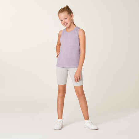 Girls' Multisport Cotton Cycling Shorts - Grey
