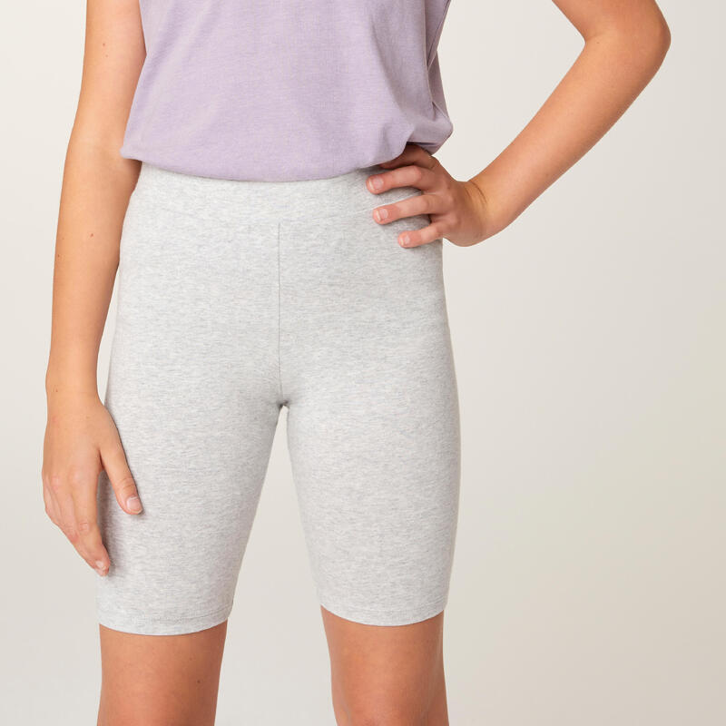 Girls' Cotton Cycling Shorts - Grey