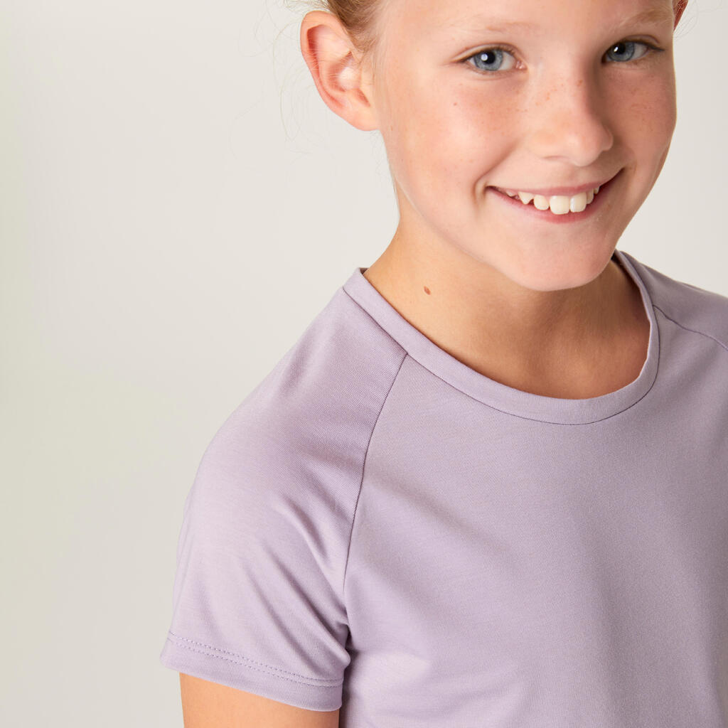 T-shirt multisport respirant fille, Violet