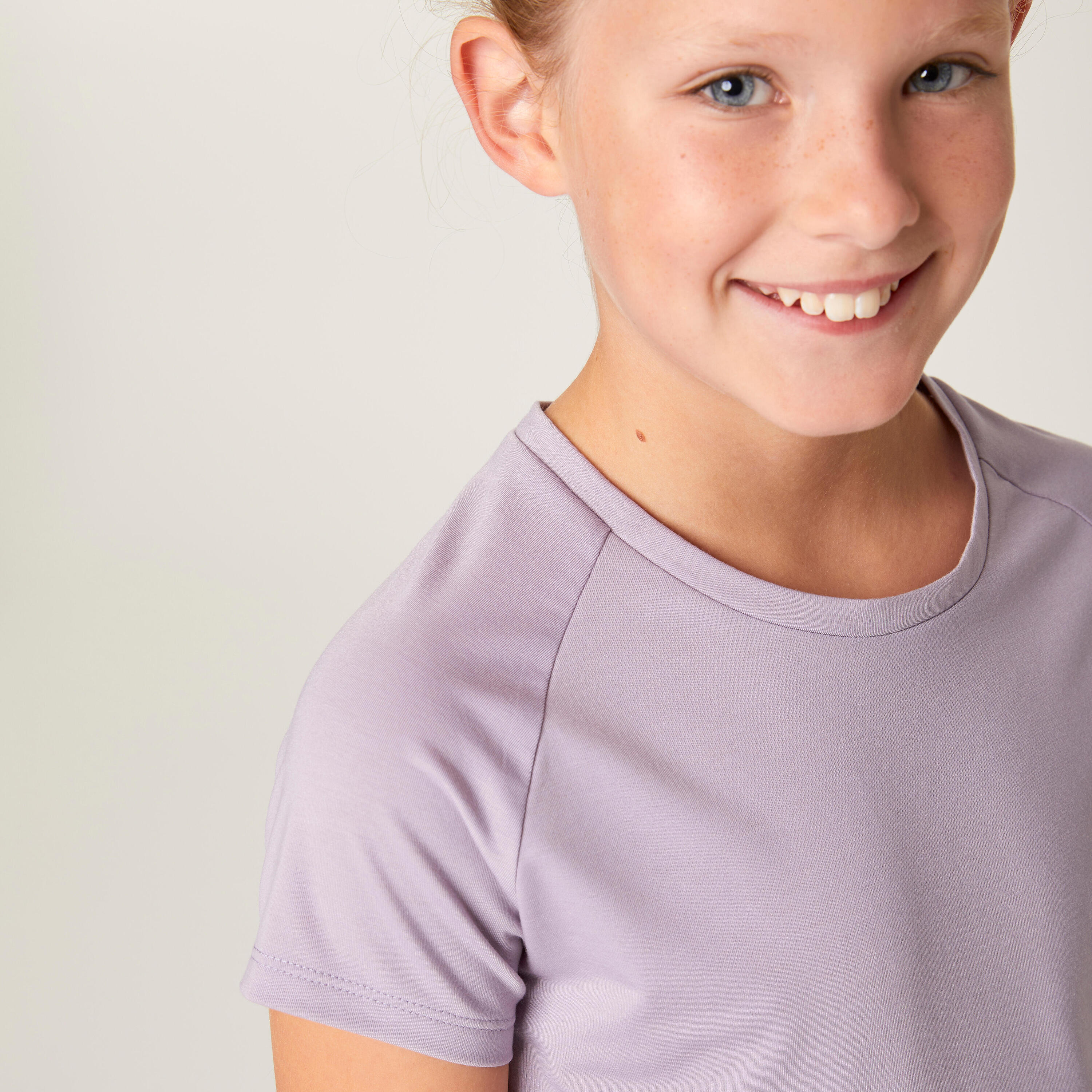 Girls' Breathable T-Shirt S500 - Purple 3/4