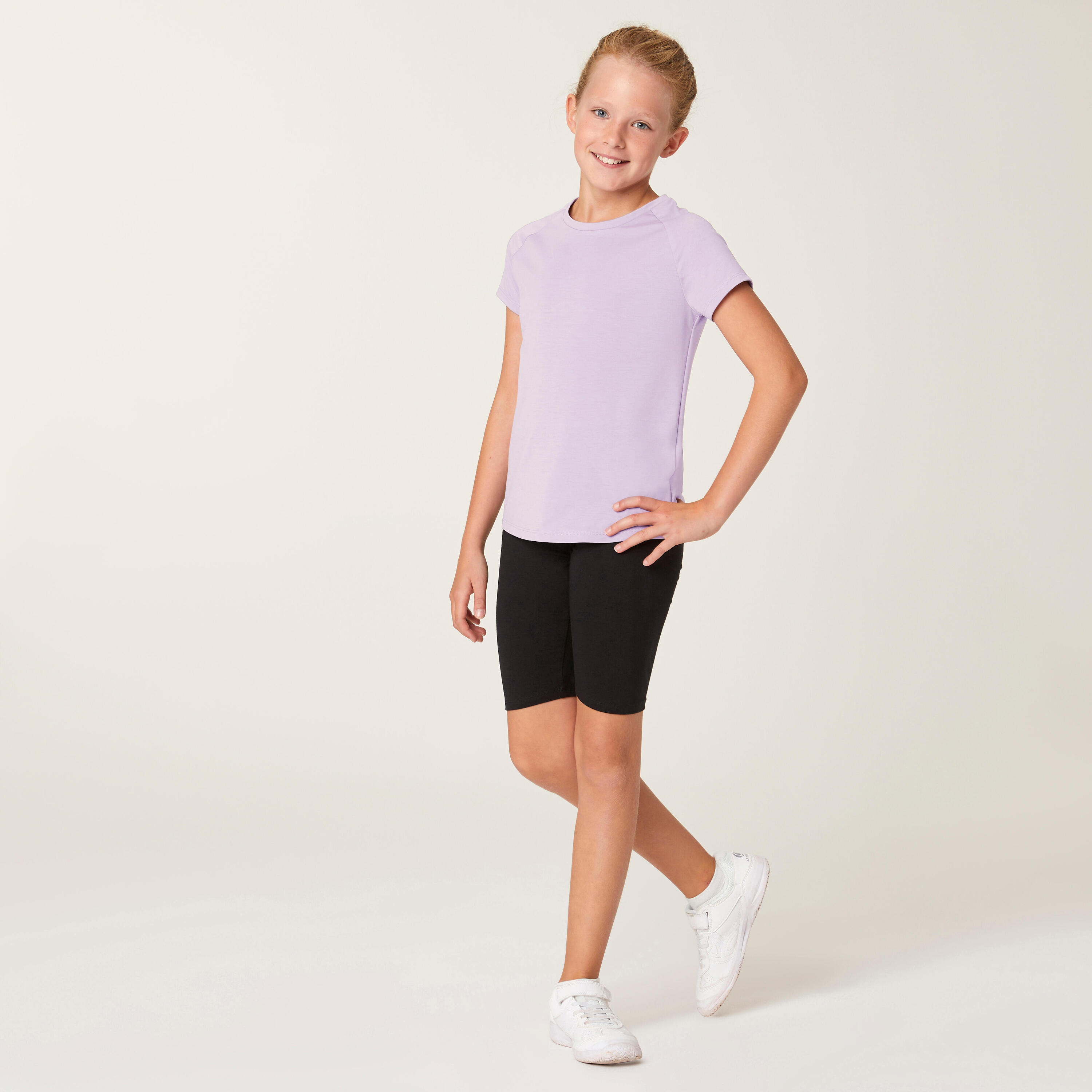 Girls' Breathable T-Shirt S500 - Purple 2/4