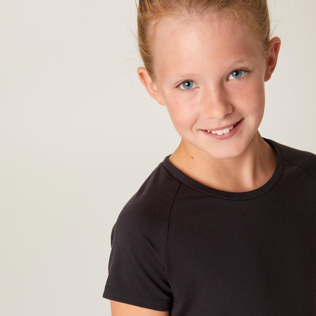 T-shirt multisport respirant fille, Noir