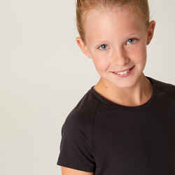 Girls' Breathable T-Shirt S500 - Black