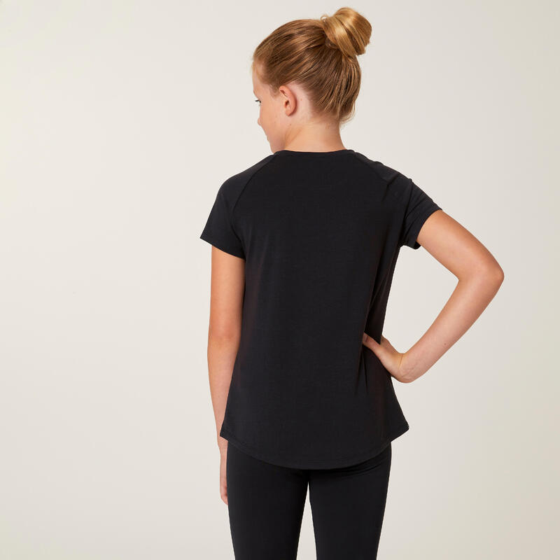 Ademend T-shirt voor meisjes s500 zwart