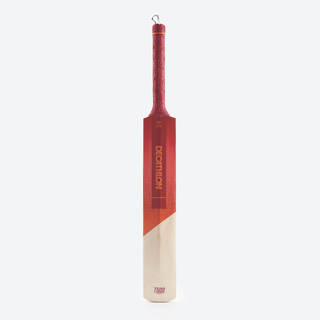 Adult Poplar Wood Cricket Bat Size 6 SH Soft & Medium for Tennis Ball T500 Power - Red