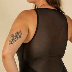 SWIMSUIT TOP TANKINI MAI PLAIN BLACK REMOVABLE CUPS