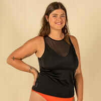 SWIMSUIT TOP TANKINI MAI PLAIN BLACK REMOVABLE CUPS