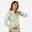 UV-Shirt langarm Damen UV-Schutz 50+ 500 weiss/grün
