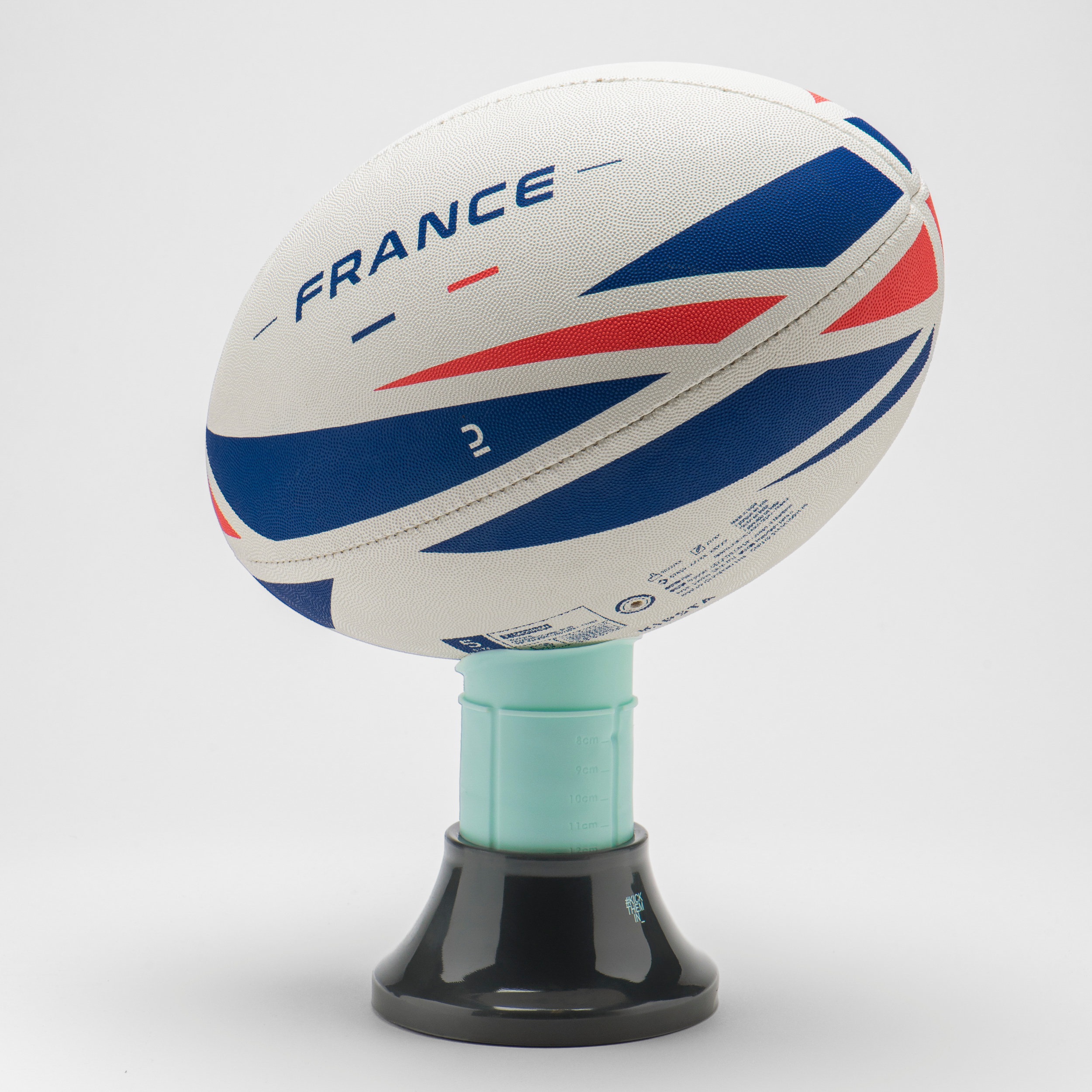 Tee de rugby ajustable - R500 Bleu Gris pour les clubs et collectivités