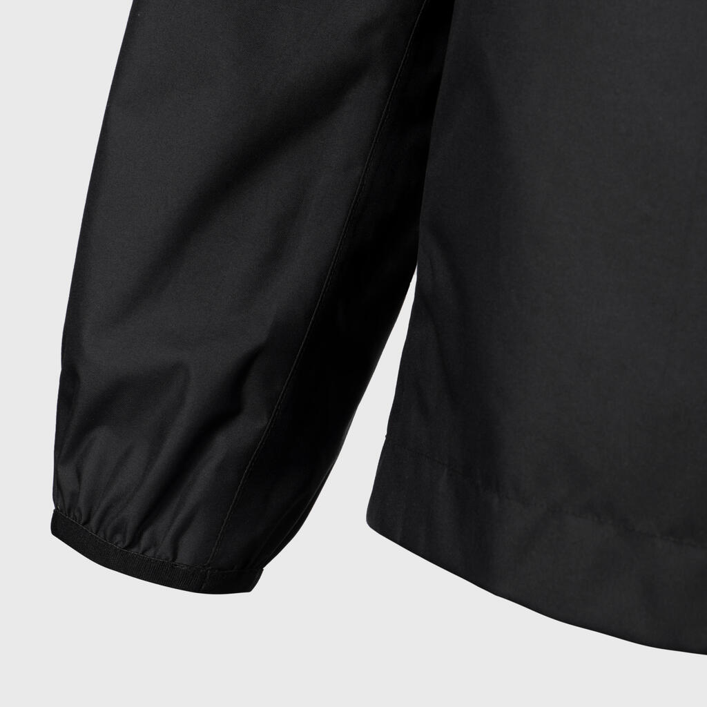 Pieaugušo regbija ūdens un vēju necaurlaidīga jaka “500”, melna