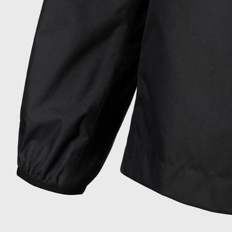 Crna vetrootporna i vodootporna jakna za ragbi za odrasle 500