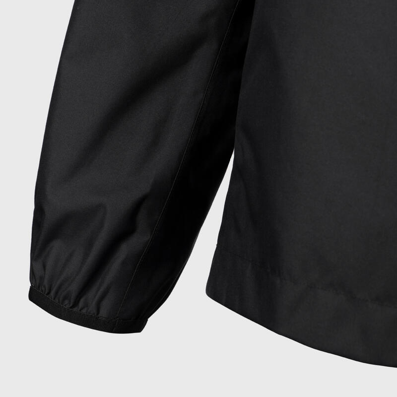 Wind-regenjack rugby volwassenen smock top 500 zwart