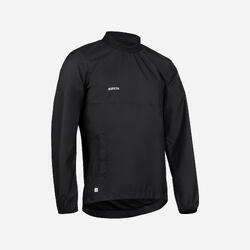 Wind-regenjack rugby volwassenen smock top 500 zwart