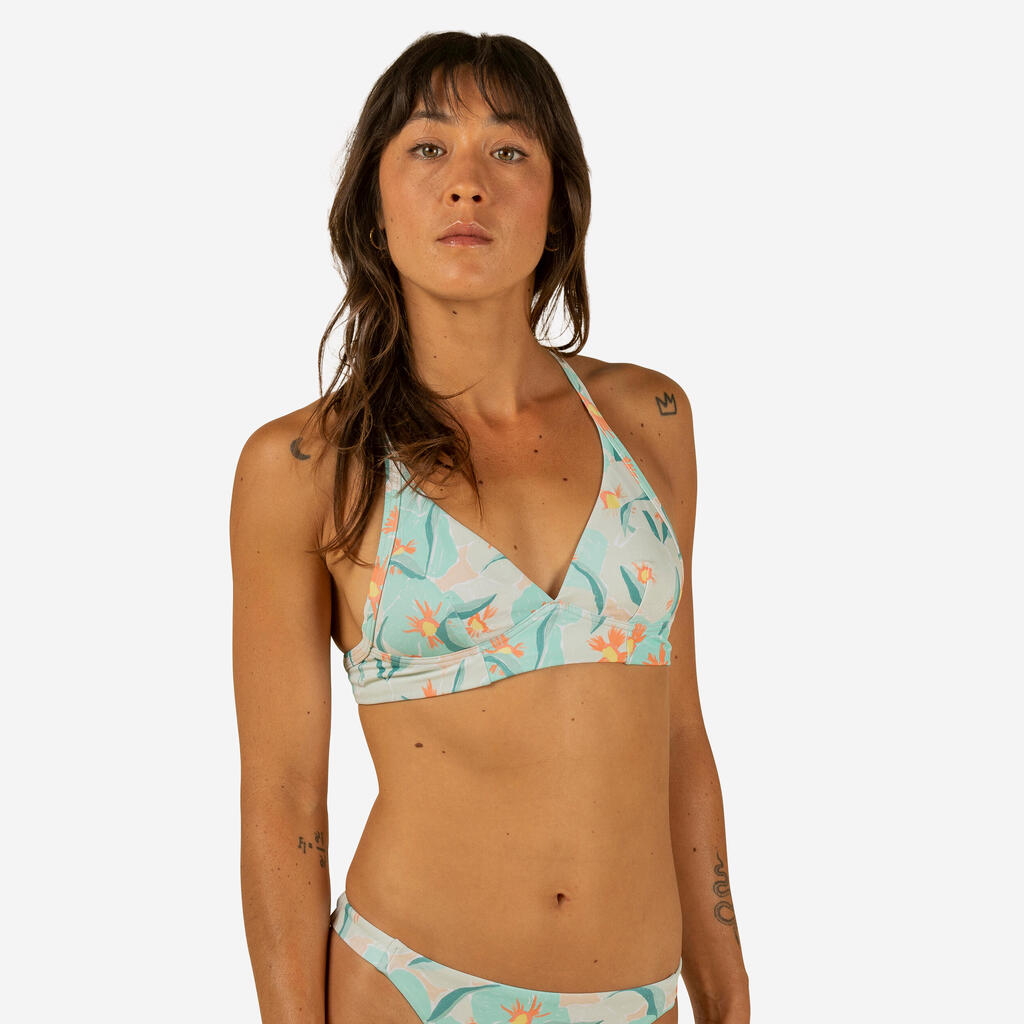 Women's bralette swimsuit top - Bea palmer blue