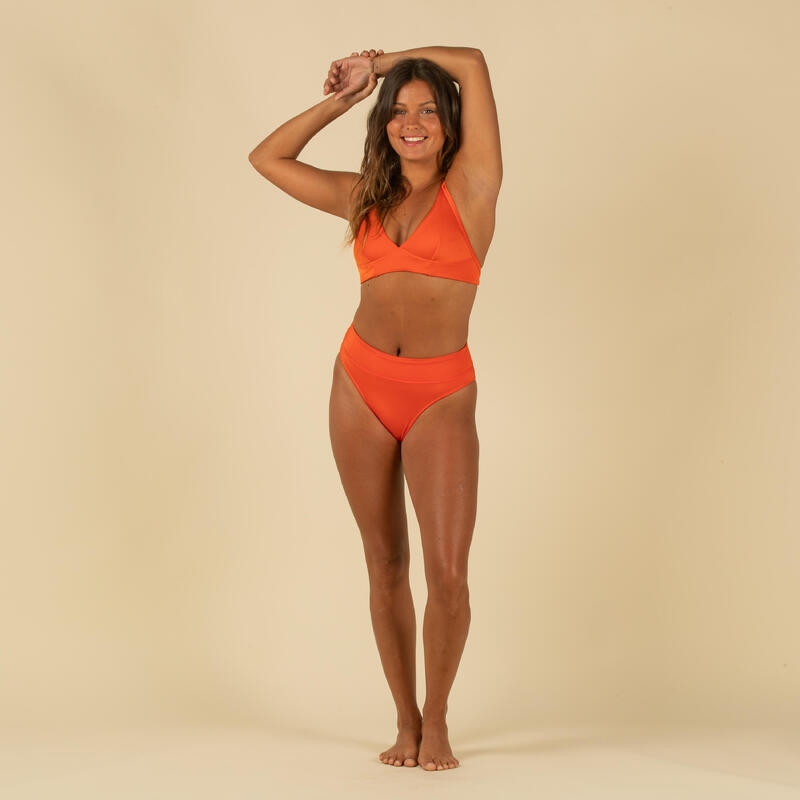 Braguita bikini Mujer surf alta moldeadora naranja