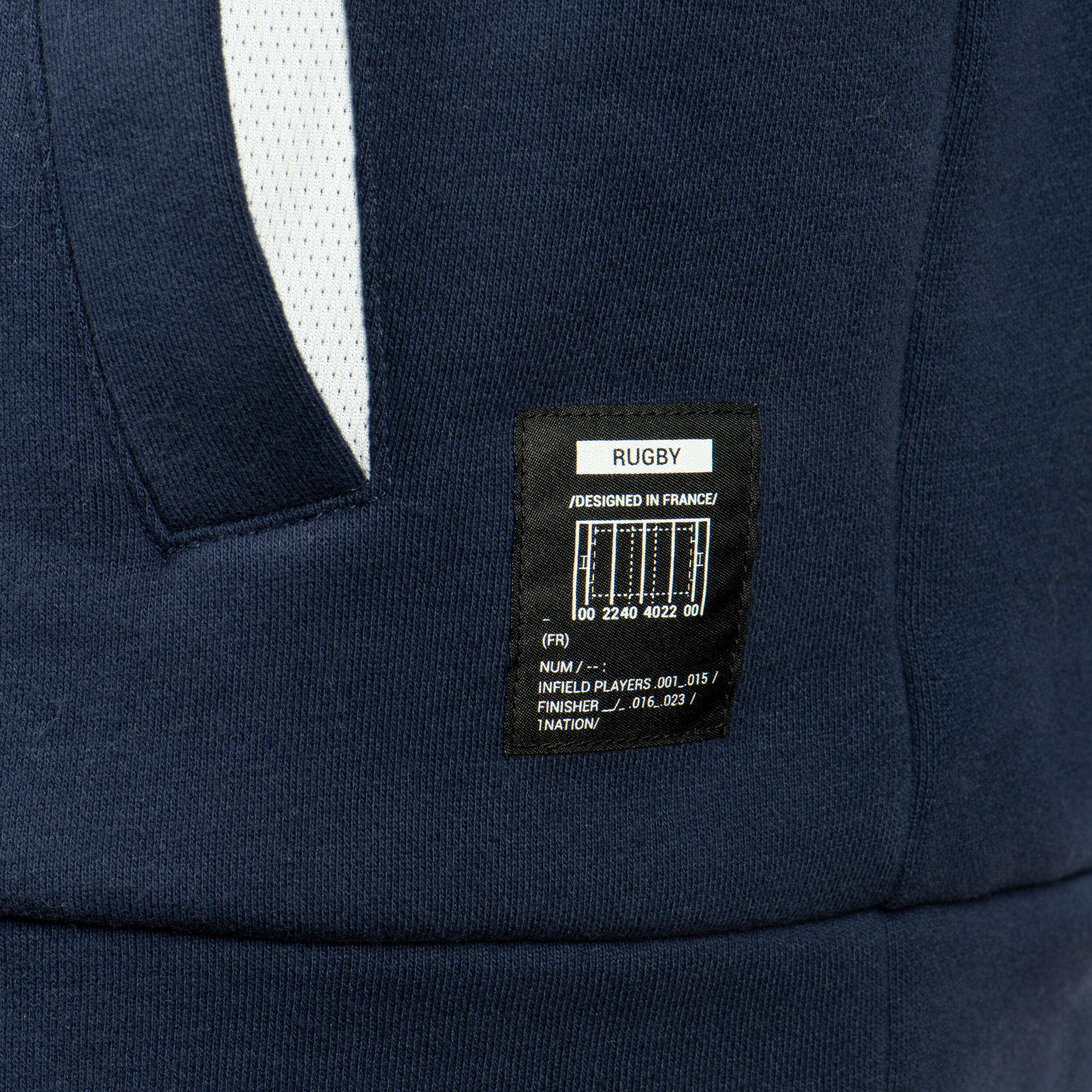 Adult Rugby Hoodie Sweatshirt R500 France - Blue 7/8