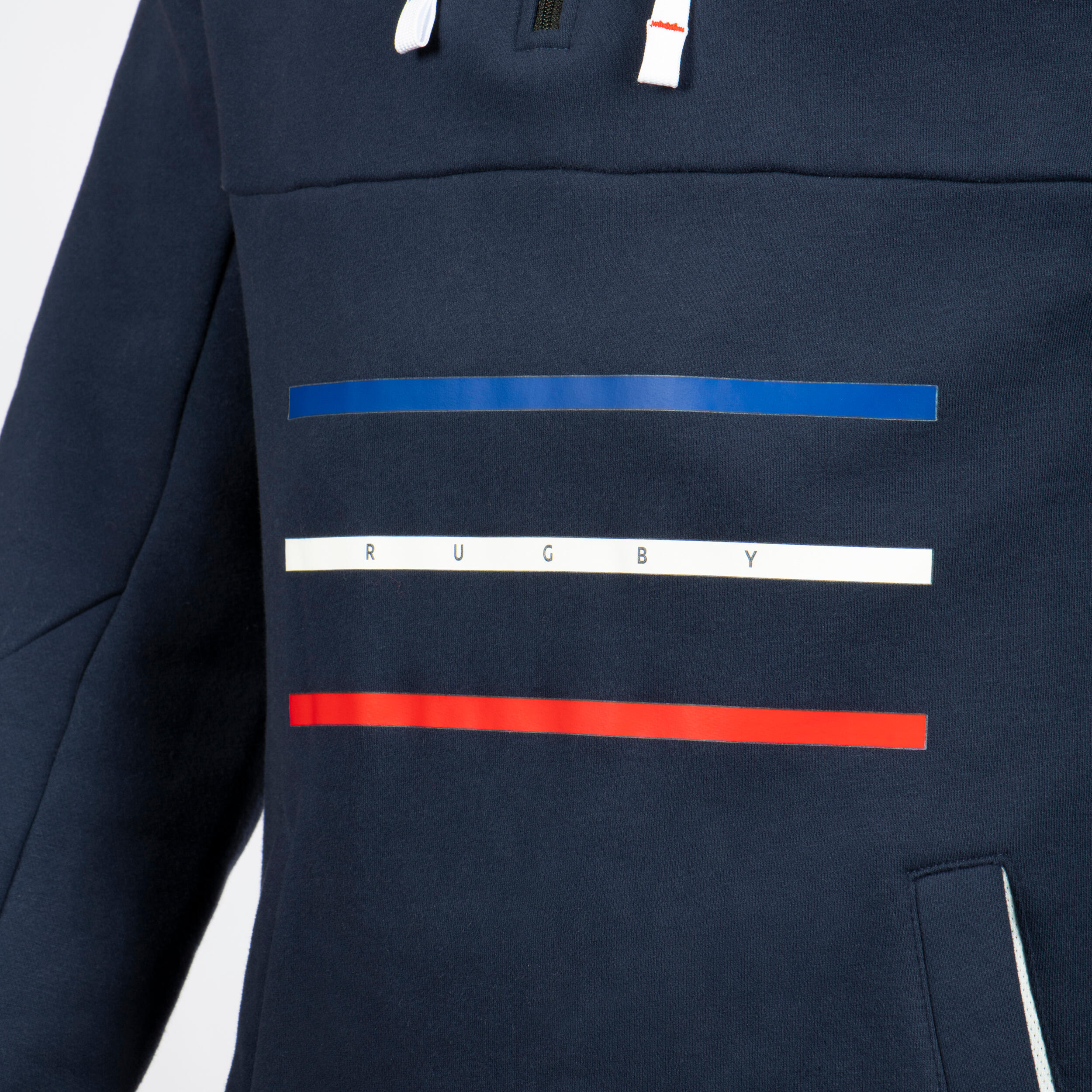 Adult Rugby Hoodie Sweatshirt R500 France - Blue 5/8