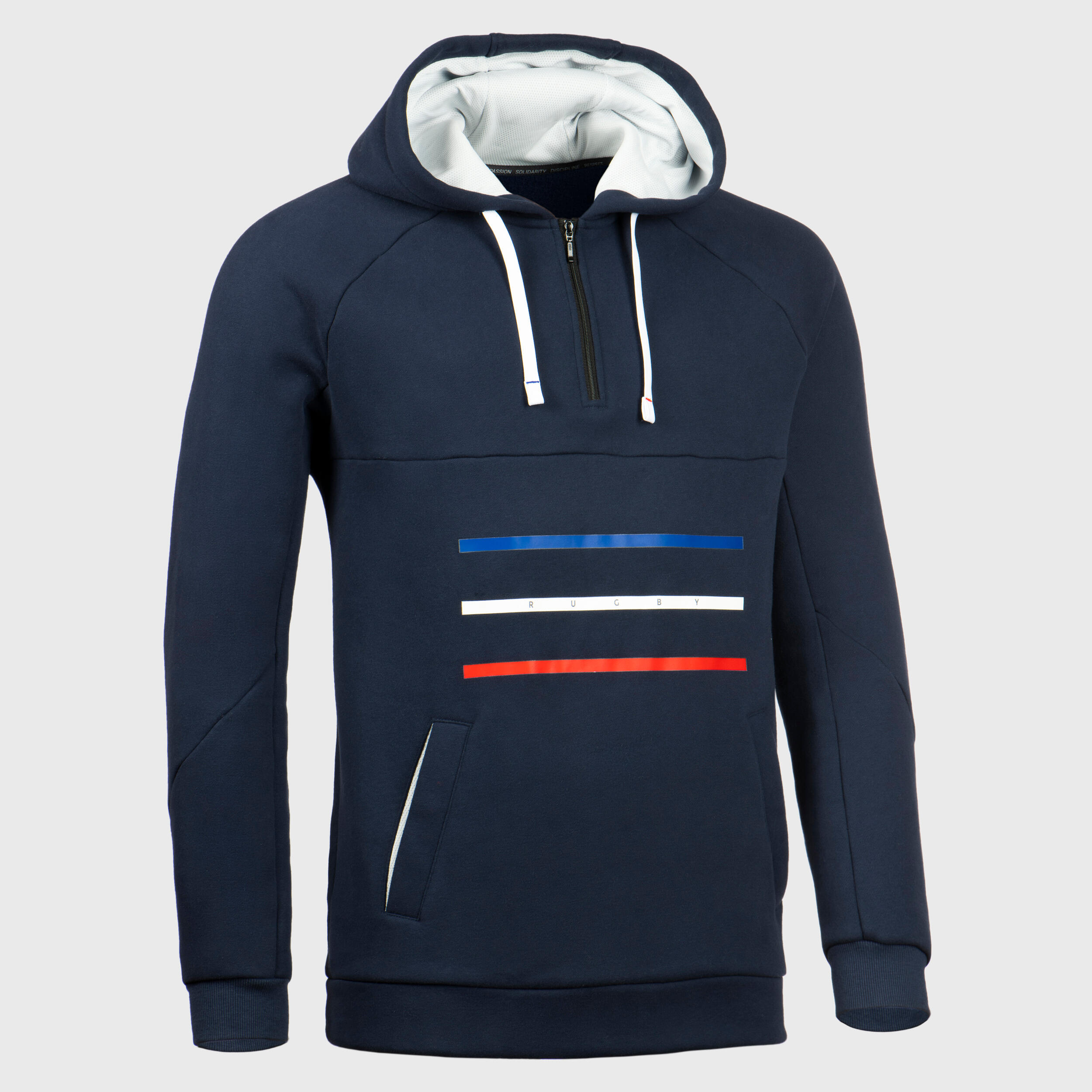 Adult Rugby Hoodie Sweatshirt R500 France - Blue 1/8