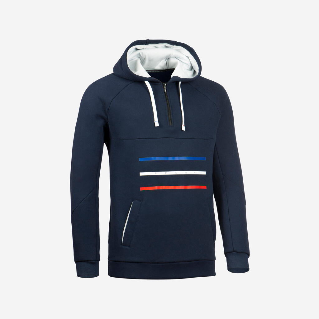 Adult Rugby Hoodie Sweatshirt R500 France - Blue