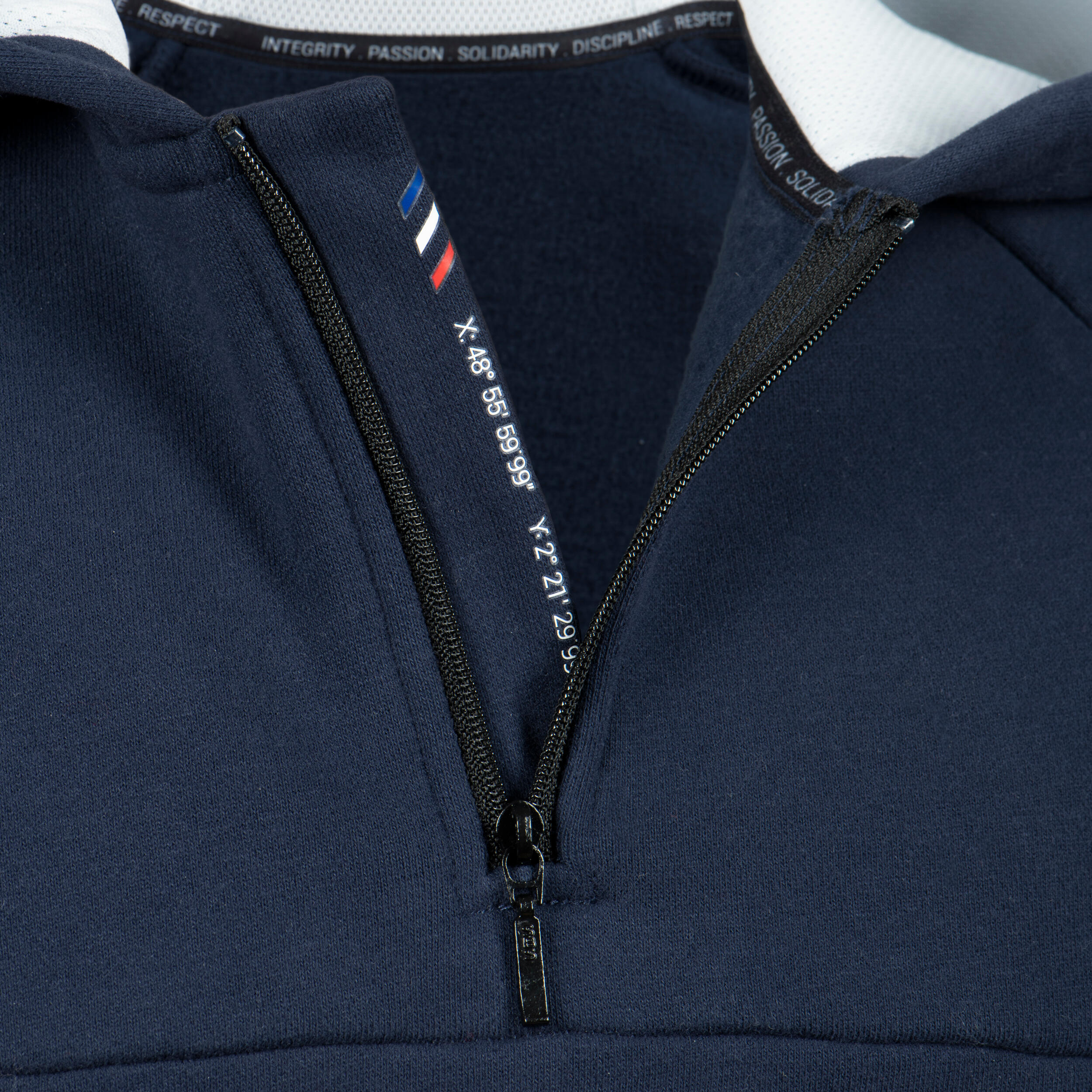 Kids' Rugby Hoodie Sweatshirt R500 France - Blue 4/8
