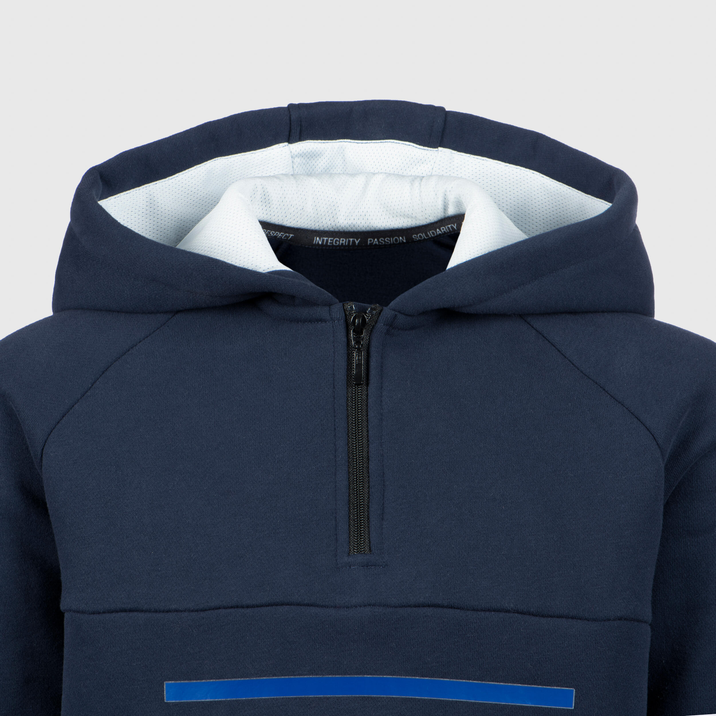 Kids' Rugby Hoodie Sweatshirt R500 France - Blue 3/8