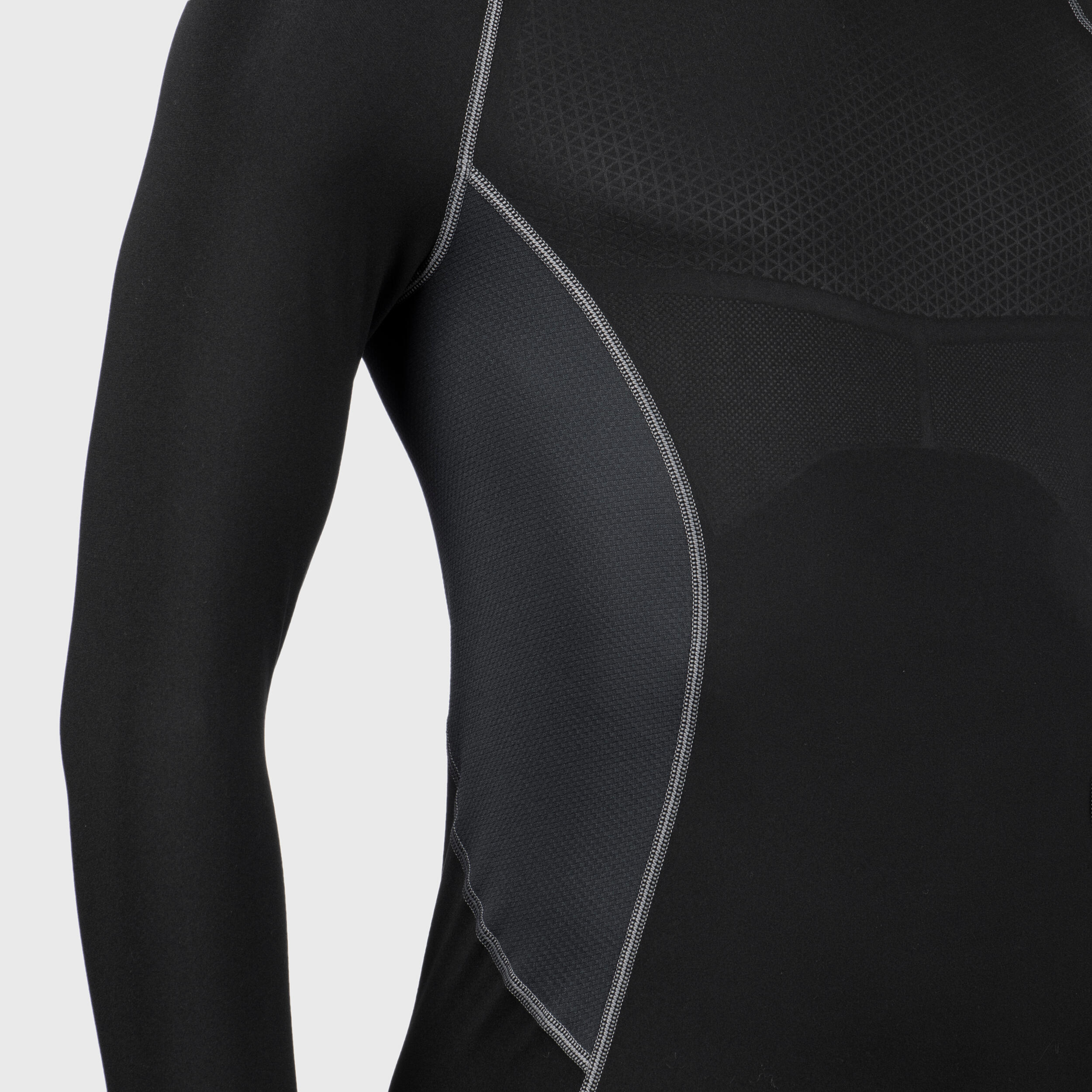 Men's Long-Sleeved Rugby Base Layer Top R500 - Black 4/5