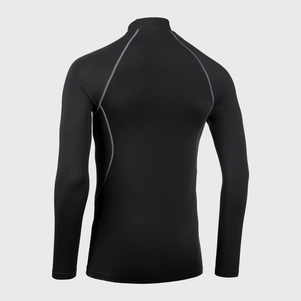 Men's Long-Sleeved Rugby Base Layer Top R500 - Black